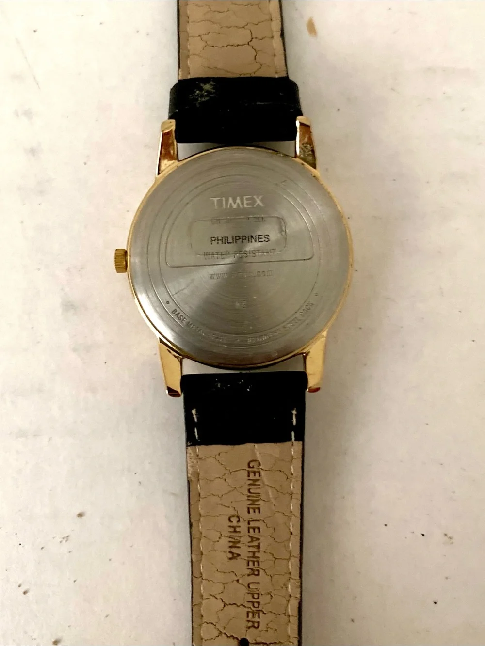 Timex Unisex  Indiglo Easy Reader Gold Case Watch with Black Strap